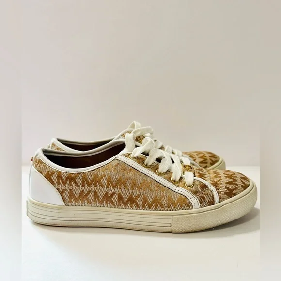 MICHAEL Michael Kors Girl Youth Ivy Nettle Sneaker Camel 2 US - Picture 3 of 9